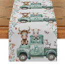 Watercolor Flowers Table Runners by Axyaa: Farmhouse Dining Table Decor for Holidays, Parties, Weddings