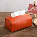 Axyaa Leather Tissue Box Holder Multi-purpose Storage Organizer