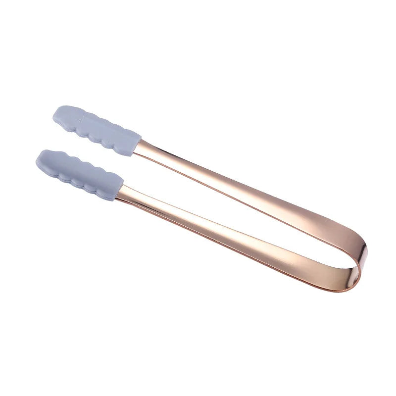 Axyaa Silicone Head Stainless Steel Food Tongs