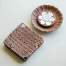Axyaa Lotus Tea Tray with Gilded Silver Details & Handmade Rock Mud Pot