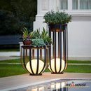 Axyaa Solar Garden Lamp: Stylish Nordic Flowerpot Light for Courtyard, Walkway, Yard - IP65 Waterproof