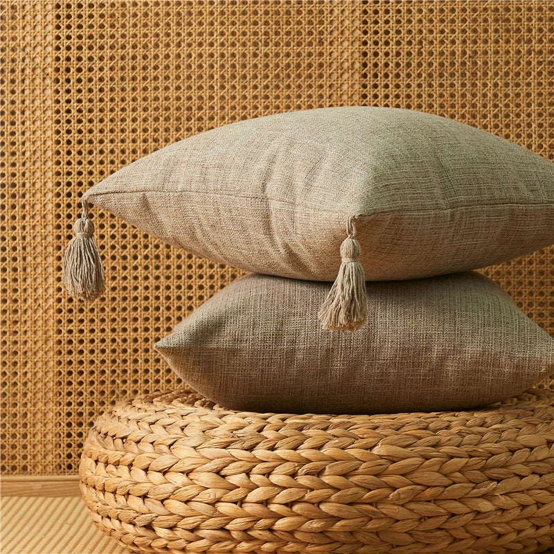 Yellow Linen Cushion Cover by Axyaa – Decorative Home Sofa Pillowcase