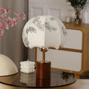 Axyaa Wooden Table Lamp with Fabric Pattern for Bedroom Décor