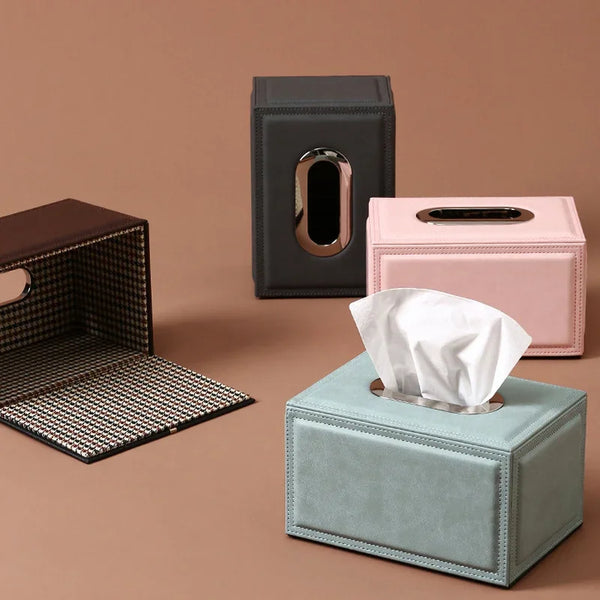 Axya Imitation Leather Tissue Box Square Storage Home Decor