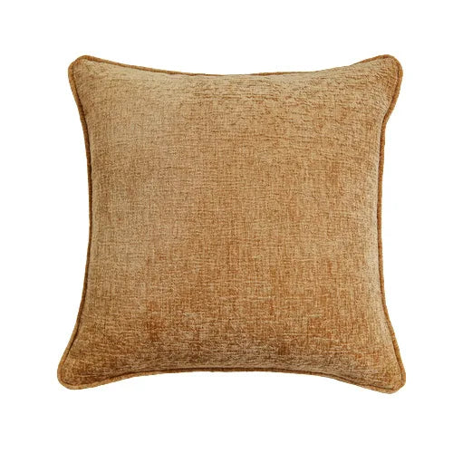 Brown Chenille Cushion Cover 18x18Inch by Axyaa - Luxe Pillowcase for Home Decor