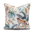 Axyaa Leopard Printed Velvet Cushion Cover 45x45cm Burnt Orange Knot Home Decor