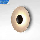 Axyaa Circular Wood Grain LED Wall Lamp for Modern Living Room Lighting