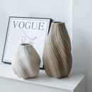 Axyaa Creative Striped Ceramic Vase - Rotating Art Decor for Living Room & Desktop