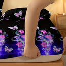 Axyaa Floral Butterfly Print Quilted Fitted Sheet for Mattresses
