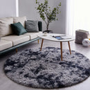 Axyaa Gray Fluffy Plush Carpet Round Rug for Living Room, Kids Bedroom, Nursery & Home Decor