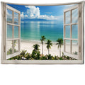 Axyaa Beach Sun Forest Painting Tapestry Wall Hanging for Boho Home Decor