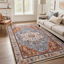 Axyaa Retro Print Area Rug for Living Room, Bedroom, or Coffee Table