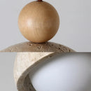 Axyaa LED Wall Sconce Lamp, Nordic Modern Design, Adjustable Yellow Travertine Light for Living Room