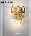 Axyaa Gold Crown Crystal Chandelier: Elegant Luxury Ceiling Light for Home