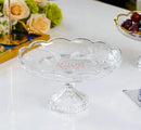 Axyaa 7-inch Glass High Leg Fruit Plate for Delicate Candy and Dim Sum