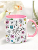 Axyaa 3D Effect Kids Names Mug with Flowers for Mother's Day Gifts
