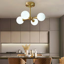 Axyaa LED Copper Glass Ball Ceiling Chandeliers for Modern Home Indoor Lighting