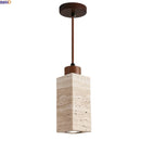 Axyaa Yellow Travertine Stone LED Pendant Lights for Minimalist Spaces