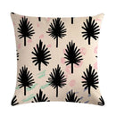 Axyaa Tropical Leaf Flax Pillowcase for Chic Living Room Decor