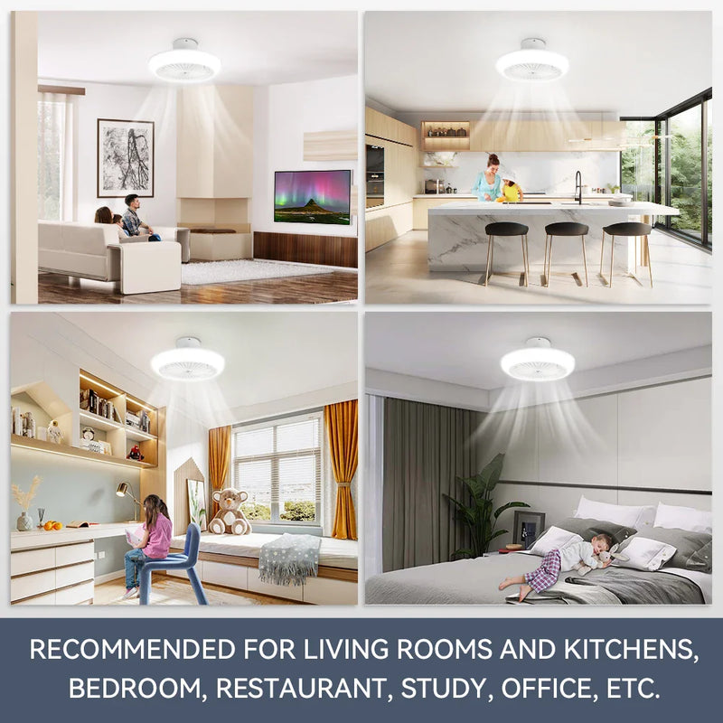 Axyaa Silent Ceiling Fan Light with Remote Control for Home Bedroom