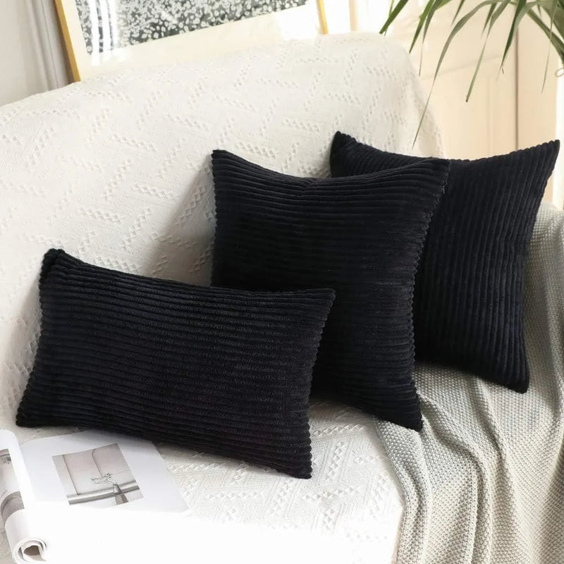 Axyaa Soft Plush Corduroy Pillow Case for Home Decor - 40/45/50cm