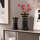 Axyaa Nordic Ceramic Vases: Hand-painted Green Plant Decor for Home Living Room Flower Arrangements