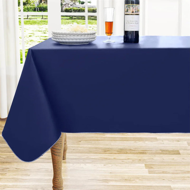 Axyaa Waterproof Vinyl Tablecloth: Easy Clean Table Cover for Dining, Parties, Camping