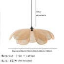 Axyaa Rattan Petal Willow LED Chandelier - Japanese Style Indoor Lighting