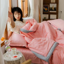 Axyaa Summer Quilt: Solid Color Washed Cotton Single Bed Thin Quilt