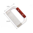 Axyaa Stainless Steel Potato Chip Wavy Cutter - Crinkle Slicer for Vegetables & Fruits