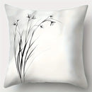 Axyaa Blue Floral Sofa Pillow Covers Set, Modern & Elegant Design, 17.7"x17.7", Single-Sided Print