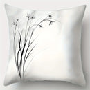 Axyaa Blue Floral Pillow Covers Set of 4, 17.7" Modern Elegant Design