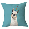 Axyaa Alpaca and Cactus Pattern Pillowcase for Home Sofa Decoration