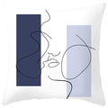 Axyaa Abstract Geometric Pillowcase in Nordic Blue Purple - Peach Skin Fabric
