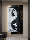Axyaa Tai Chi Koi Foyer LED Wall Lamp - Modern Hanging Painting for Entrance