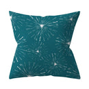 Teal Blue Green Floral Stripe Geometric Pillowcase by Axyaa for Home Decor