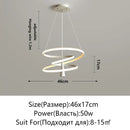 Axyaa Dimmable LED Pendant Light: Modern Black/White Spotlight Chandelier for Living Kitchen