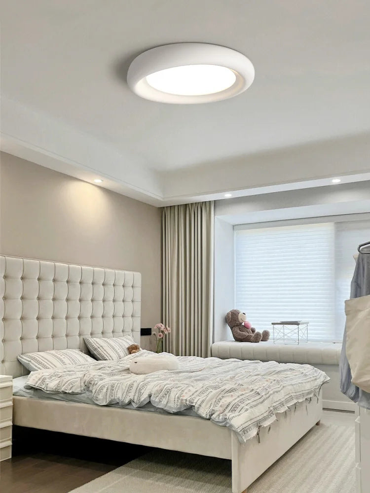 Axyaa Cream LED Ceiling Lamp - Modern Minimalist Girl's Room Lighting