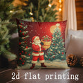 Axyaa Christmas Santa & Snowman Pillow Covers for Sofa, Bedroom, Car