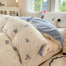 Axyaa Floral Print Reversible Cotton & Flannel Duvet Cover - Single to King Sizes