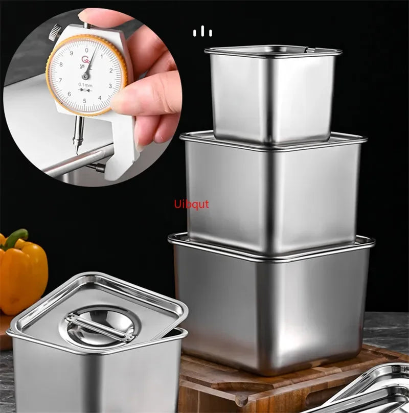 Axya Stainless Steel Seasoning Jars Set with Covers and Storage Box