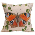 Axyaa Butterfly Pattern Linen Cushion Sleeve for Home Living Room Bedroom Sofa Car