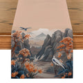 Axyaa Mountain Flower Birds River Table Runner Farmhouse Dining Wedding Decor
