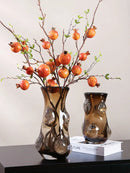 Axyaa Art Glass Coffee Vase: Modern Luxury Living Room Decor with Hydroponic Flower Device