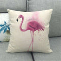 Flamingo Striped Animal Pillow Case for Living Room Sofa by Axyaa