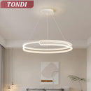 Axyaa LED Round Chandelier for Dining Room Living Room Bar Hotel Study Ceiling Lamp