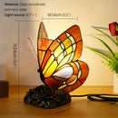 Axyaa Tiffany Butterfly Table Lamp Retro Luxe Stained Glass Desk Lamp