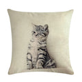 Axyaa Animal Pillowcase Family Car Pillow Case Cartoon Flax Cushion Cover