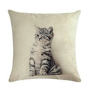 Axyaa Animal Pillowcase Family Car Pillow Case Cartoon Flax Cushion Cover