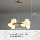 Luxury Glass Ball Ring Chandelier by Axyaa: Adjustable Suspension Lamp with G9 Bulb